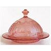 Poinsettia Pink Depression Glass Butter Dish #1059510
