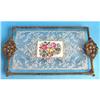 Lace Petit Point Art Nouveau Brass Dresser Tray#1059531