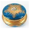 Czech Turquoise, Gold and Flowers Dresser Jar #1059655