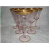 Image 1 : 6 CAMBRIDGE PINK ETCHED GOLD ENCRUSTED WATER #1059831