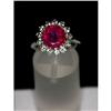 Image 1 : Natural Burma Ruby & Diamond Platinum Ring EGL #1059894