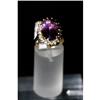 Estate Amethyst & Diamond yellow gold ring 14kt#1059920