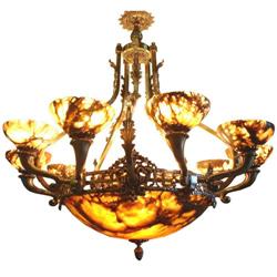 Ten tulips alabaster stone chandelier #1059933