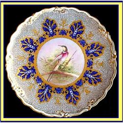 COALPORT CABINET PLATE HANDPAINTED BIRD #1060059