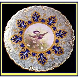 COALPORT CABINET PLATE HANDPAINTED BIRD #1060060