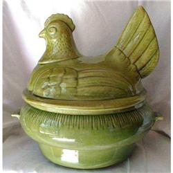 California Pottery Hen on Green Nest Cookie Jar#1086257