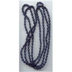 Montana Blue Glass Flapper Beads 60 inches #1086486