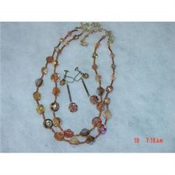 Vendome Topaz Crystal Necklace Earrings set #1086531