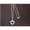 Vintage Clear Rhinestone Heart Pendant Necklace#1086538