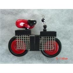 Bakelite Rhinestone Crystal Bicycle Brooch Pin #1086544