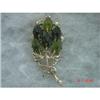 Green Plastic Thermoset Rhinestone Fruit Brooch#1086545