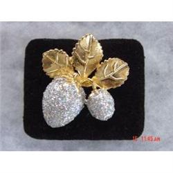 Clear Rhinestone Cherry Brooch Fruit Pin #1086546