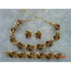 CHAREL  Brown Thermoset  Parure Necklace #1086581