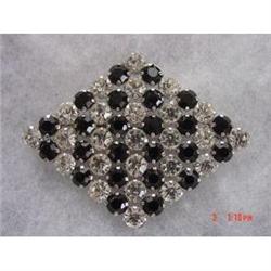 MADE IN AUSTRIA Rhinestone Brooch Black Clear #1086584