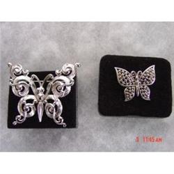 Lot 2 TRIFARI Butterfly Pins  Figural  Brooch #1086586