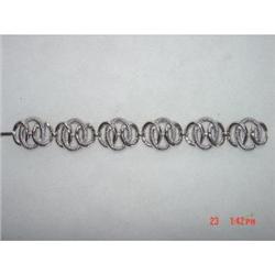 Crown Trifari Silver Link Bracelet 1940-1960s #1086605