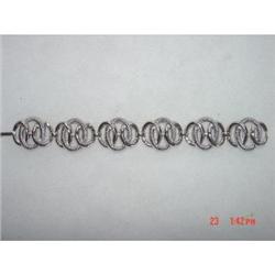 Crown Trifari Silver Link Bracelet 1940-1960s #1086605