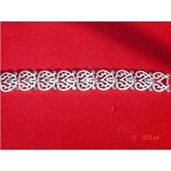 Crown Trifari Silver Link Bracelet 1940-1960s #1086610