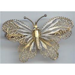 Vintage European Silver  Butterfly Pin Brooch #1086686