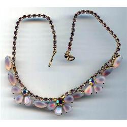 Pale Lavender Glass Rhinestone Necklace #1086691