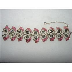 PINK Clear Rhinestone Crystal Link BRACELET #1086693