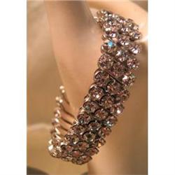 Clear Rhinestone Expansion Elastic  Bracelet -#1086714