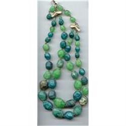 Multi Colored Green Bead Necklace Coro #1086719
