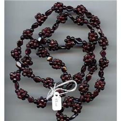 Amethyst Garnet Chip Necklace Art Deco #1086723