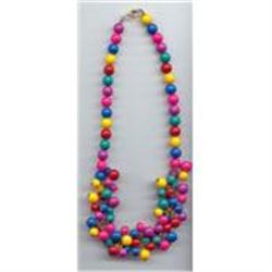 Tutti Fruiti Multicolored Plastic Bead Necklace#1086724