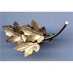 Van Dell's Gold Filled Leaf Pin 1930-1940s #1086730