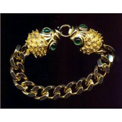  GERMANY Gold  Emerald Fish  Bracelet #1086734
