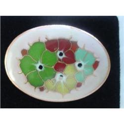Handpainted  KRELAGE HOLLAND Brooch Cloisonne #1086756