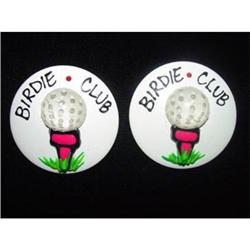GOLF Lucite Thermoset pierced earrings Enamel #1086759