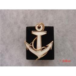  White Enamel Trifari Anchor Brooch 1940-1960s #1086794