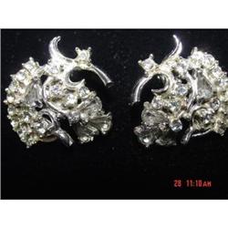 Hollycraft Rhinestone Marlin Dophin Earrings #1087056