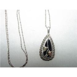 Black Hills Gold Silver 1910 Necklace Pendant #1087091
