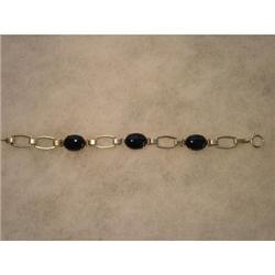 Art Deco Sterling Onyx Bracelet #1087092