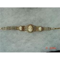 Estate Shell  CAMEO FILIGREE Bracelet #1087294