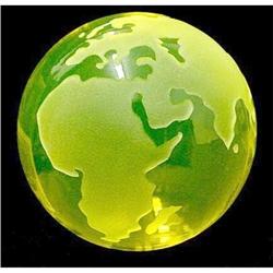 Czech Bohemian VASELINE World Globe Paperweight#1087522