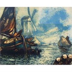 ORIGINAL 1929 LITHOGRAPH HERAU CHATEAU SEASIDE #1087797