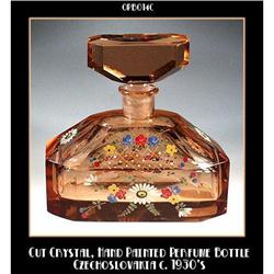 CZECH ENAMELED PERFUME BOTTLE 1920'S #1087840