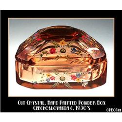 CZECH ENAMELED PERFUME POWDER BOX 1920'S #1087842