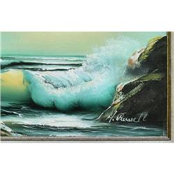 ORIG PAINTING SEASCAPE CRASHING WAVES #1088125