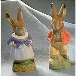 German Papier Mache Mrs. & Mrs. Brer Rabbit #1088134