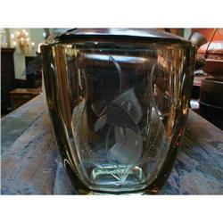 Cut Leaded Crystal Vase with Goldfish Design  #1088166