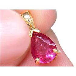 Certified 1.00 ct Ruby Solitaire Pendant 14kt #1088168