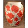 Image 1 : CONSOLIDATED Vase LARGE Red ANEMONES Antique #1088205