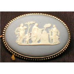 WEDGWOOD Jasperware Brooch STERLING Silver #1088465