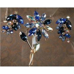 VOGUE Pin EARINGS Set VINTAGE Blue #1088467