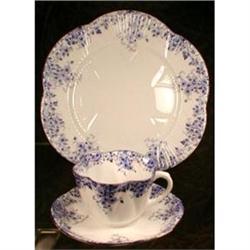 Shelley DAINTY Blue TRIO: Cup SAUCER Plate #1088472